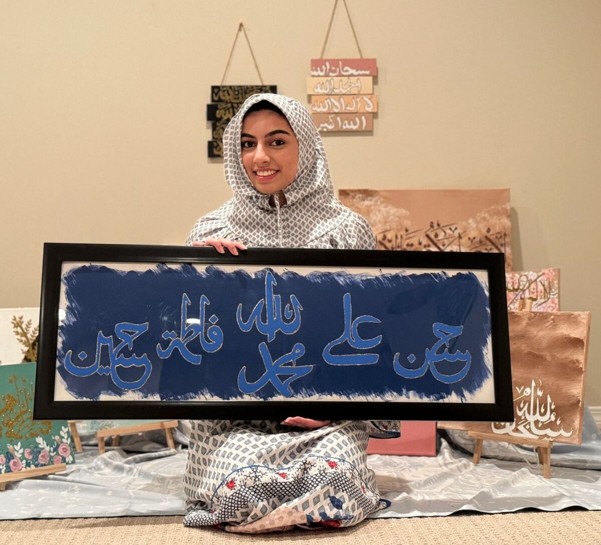 Batul Adamjee in her studio